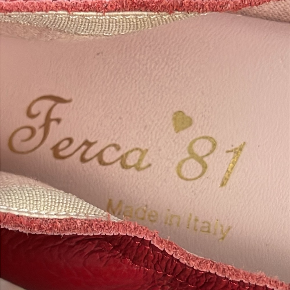 🤑 Ferca ❤️ 81 Red Leathers Ballerina Flats - Picture 8 of 9